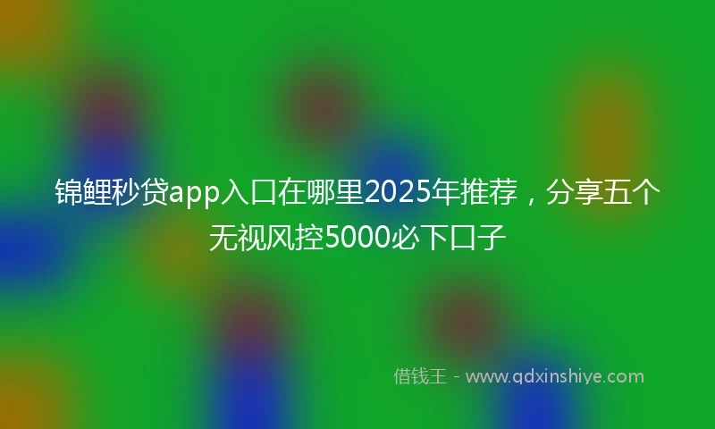 锦鲤秒贷app入口在哪里2025年推荐，分享五个无视风控5000必下口子