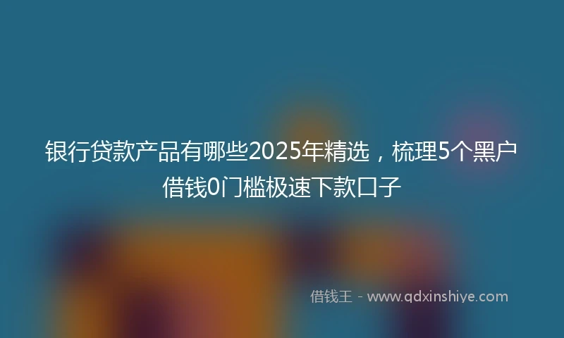 银行贷款产品有哪些2025年精选，梳理5个黑户借钱0门槛极速下款口子