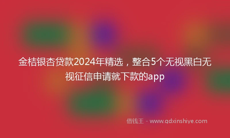 金桔银杏贷款2024年精选，整合5个无视黑白无视征信申请就下款的app