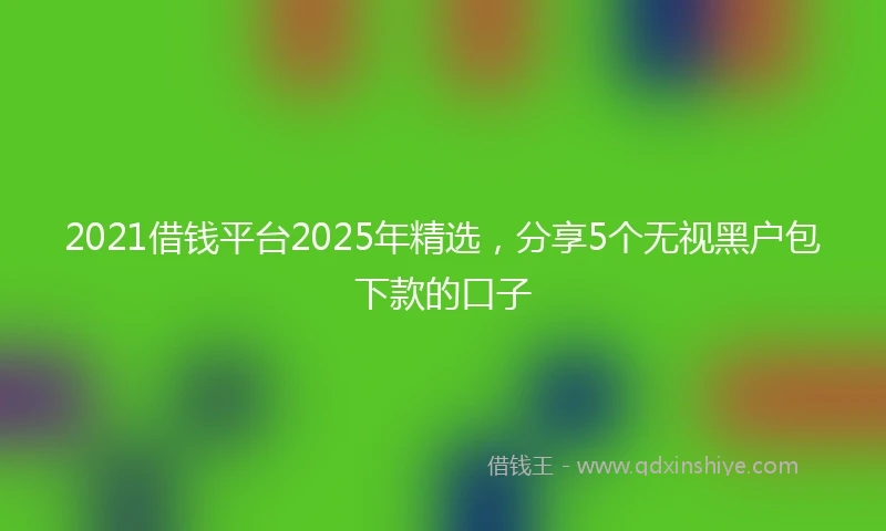 2021借钱平台2025年精选，分享5个无视黑户包下款的口子