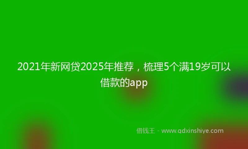 2021年新网贷2025年推荐，梳理5个满19岁可以借款的app