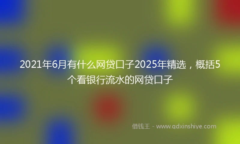 2021年6月有什么网贷口子2025年精选，概括5个看银行流水的网贷口子