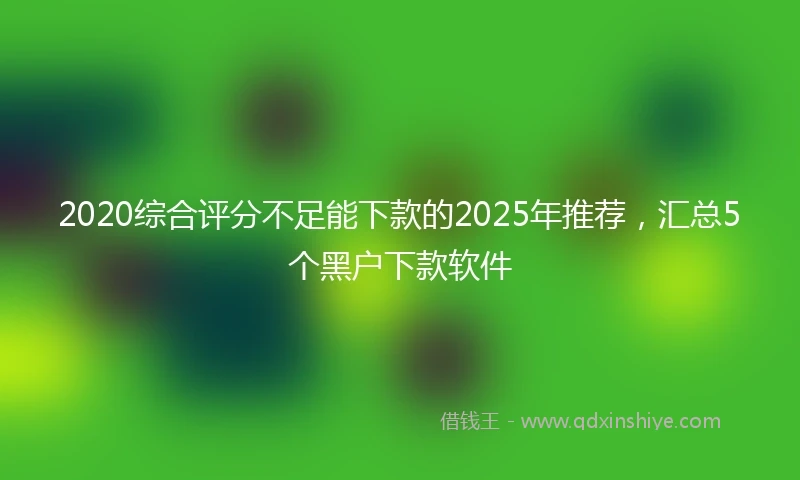 2020综合评分不足能下款的2025年推荐，汇总5个黑户下款软件