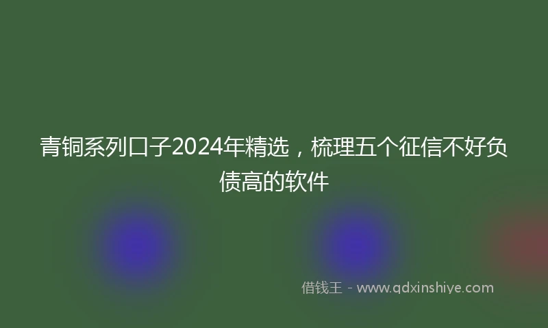 青铜系列口子2024年精选，梳理五个征信不好负债高的软件