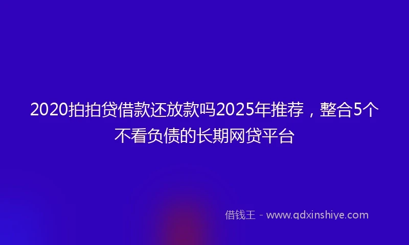 2020拍拍贷借款还放款吗2025年推荐，整合5个不看负债的长期网贷平台