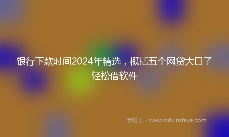 银行下款时间2024年精选，概括五个网贷大口子轻松借软件
