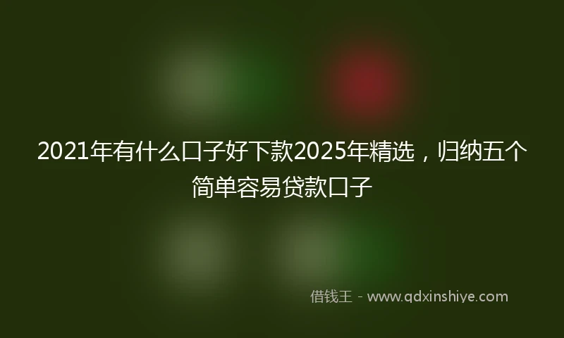 2021年有什么口子好下款2025年精选，归纳五个简单容易贷款口子