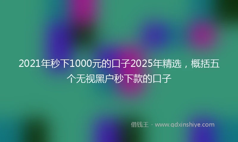 2021年秒下1000元的口子2025年精选，概括五个无视黑户秒下款的口子