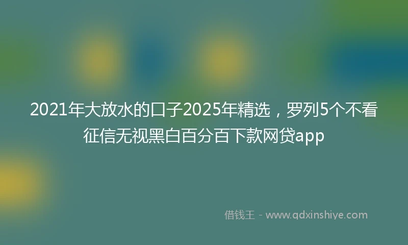 2021年大放水的口子2025年精选，罗列5个不看征信无视黑白百分百下款网贷app