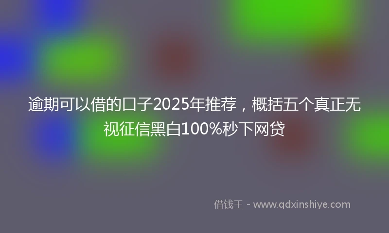 逾期可以借的口子2025年推荐，概括五个真正无视征信黑白100%秒下网贷