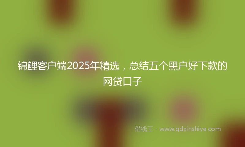 锦鲤客户端2025年精选，总结五个黑户好下款的网贷口子
