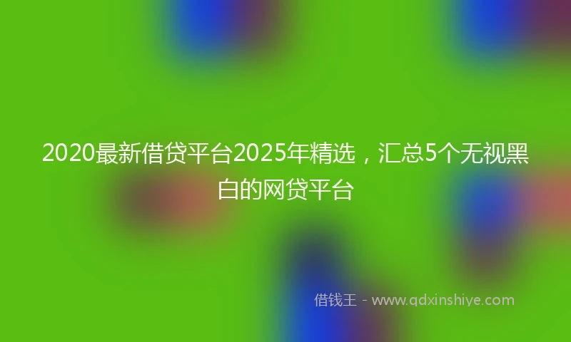 2020最新借贷平台2025年精选，汇总5个无视黑白的网贷平台