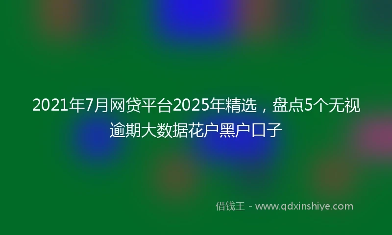 2021年7月网贷平台2025年精选，盘点5个无视逾期大数据花户黑户口子
