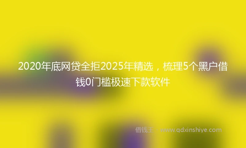 2020年底网贷全拒2025年精选，梳理5个黑户借钱0门槛极速下款软件