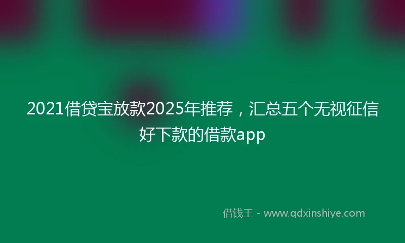 2021借贷宝放款2025年推荐，汇总五个无视征信好下款的借款app