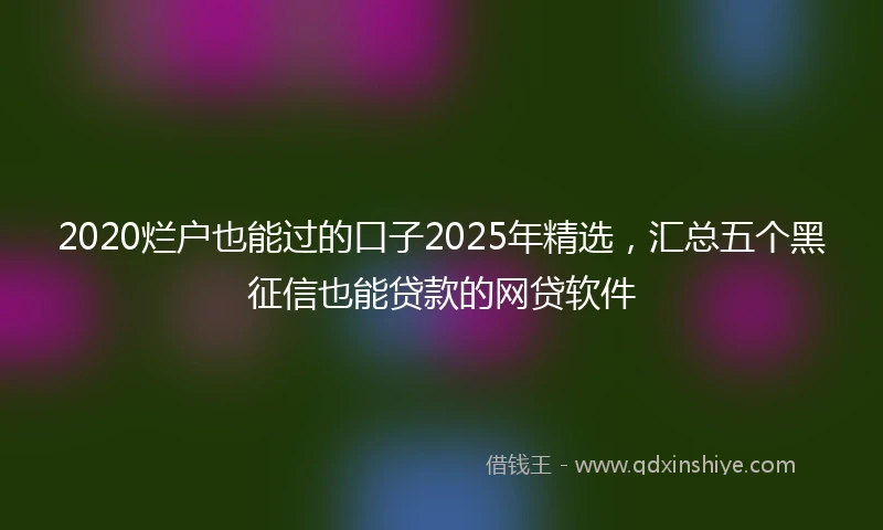 2020烂户也能过的口子2025年精选，汇总五个黑征信也能贷款的网贷软件