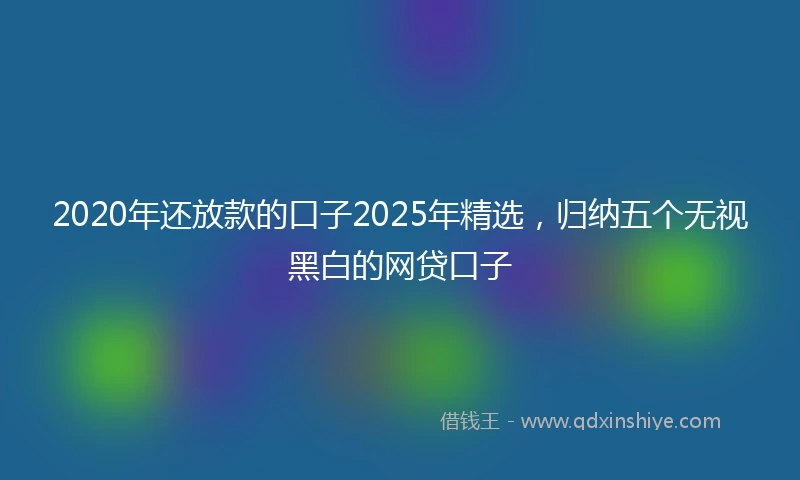 2020年还放款的口子2025年精选，归纳五个无视黑白的网贷口子