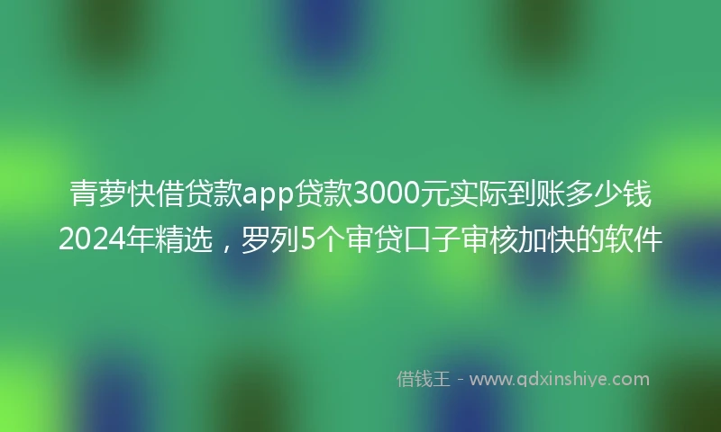 青萝快借贷款app贷款3000元实际到账多少钱2024年精选，罗列5个审贷口子审核加快的软件