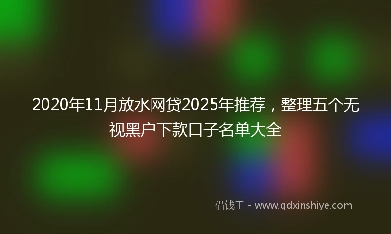 2020年11月放水网贷2025年推荐，整理五个无视黑户下款口子名单大全