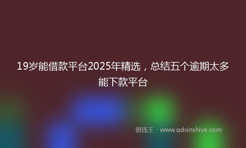 19岁能借款平台2025年精选，总结五个逾期太多能下款平台