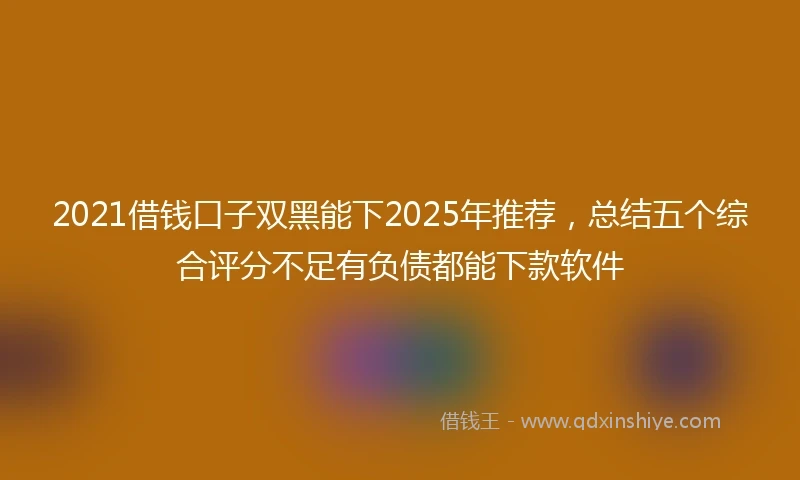2021借钱口子双黑能下2025年推荐，总结五个综合评分不足有负债都能下款软件