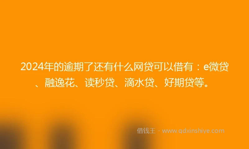 2024年的逾期了还有什么网贷可以借有：e微贷、融逸花、读秒贷、滴水贷、好期贷等。