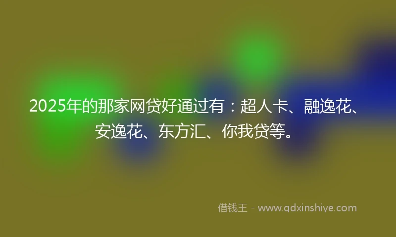 2025年的那家网贷好通过有：超人卡、融逸花、安逸花、东方汇、你我贷等。