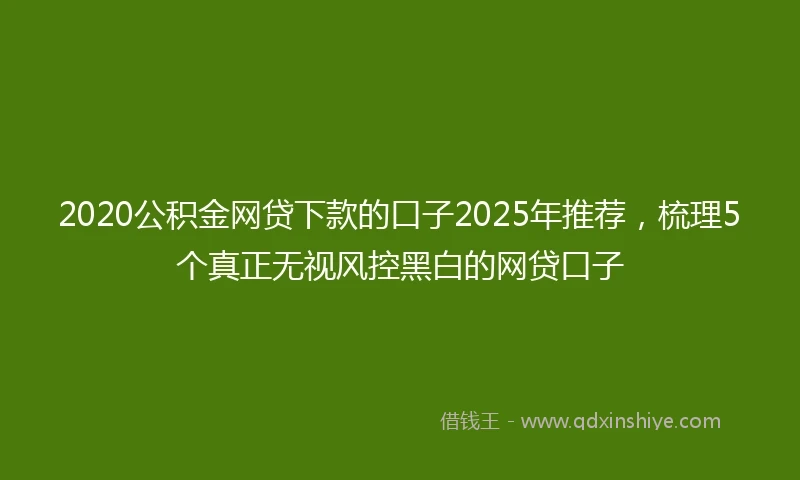 2020公积金网贷下款的口子2025年推荐，梳理5个真正无视风控黑白的网贷口子