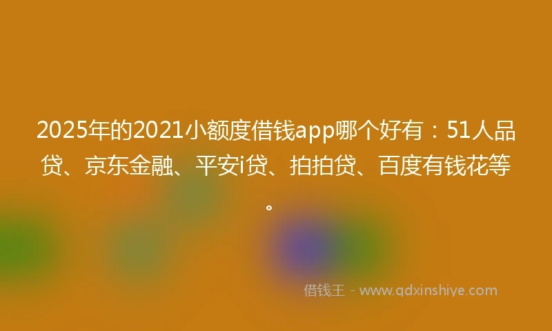 2025年的2021小额度借钱app哪个好有：51人品贷、京东金融、平安i贷、拍拍贷、百度有钱花等。