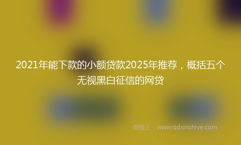 2021年能下款的小额贷款2025年推荐，概括五个无视黑白征信的网贷