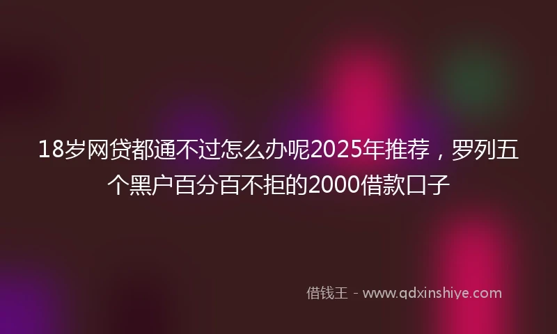 18岁网贷都通不过怎么办呢2025年推荐，罗列五个黑户百分百不拒的2000借款口子