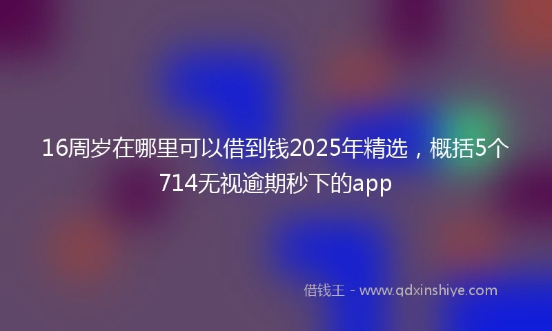16周岁在哪里可以借到钱2025年精选，概括5个714无视逾期秒下的app