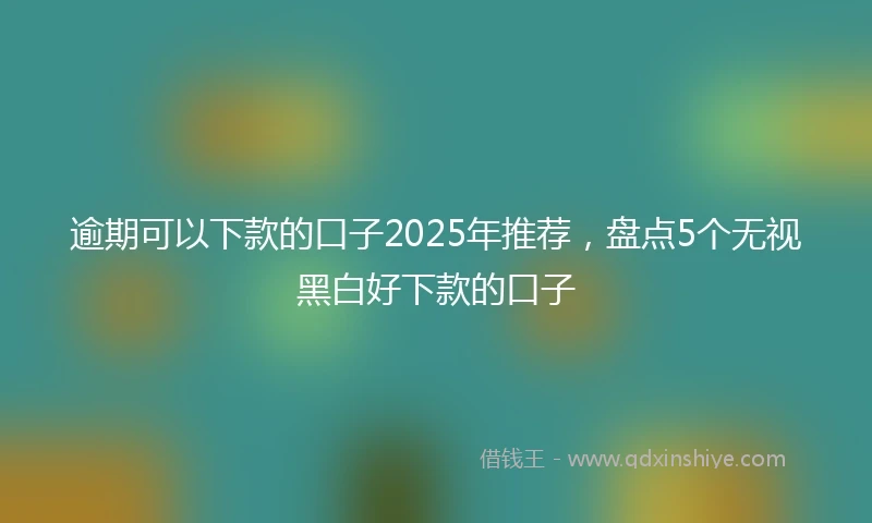 逾期可以下款的口子2025年推荐，盘点5个无视黑白好下款的口子