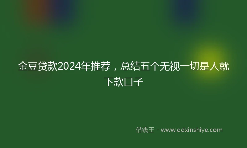 金豆贷款2024年推荐，总结五个无视一切是人就下款口子
