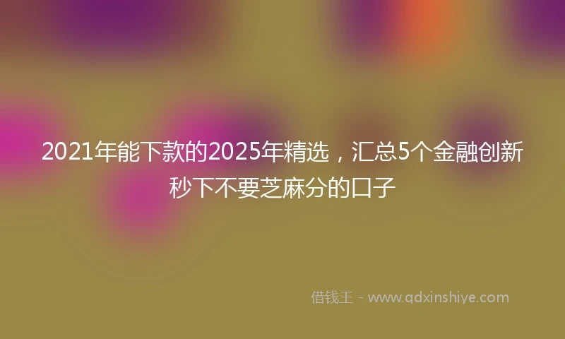 2021年能下款的2025年精选，汇总5个金融创新秒下不要芝麻分的口子