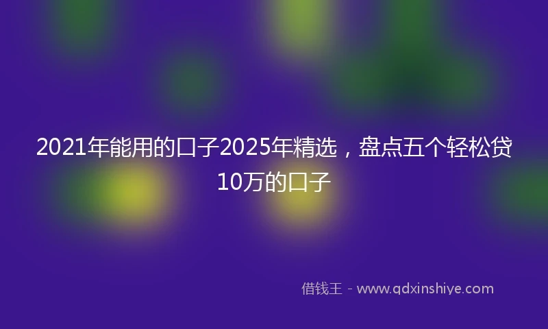 2021年能用的口子2025年精选，盘点五个轻松贷10万的口子