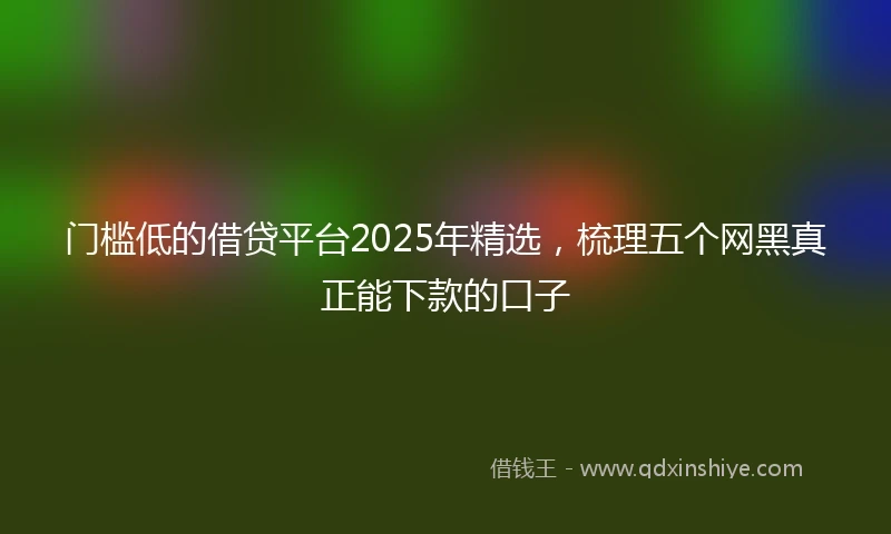 门槛低的借贷平台2025年精选，梳理五个网黑真正能下款的口子