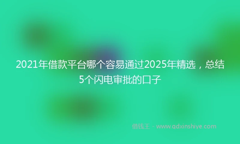 2021年借款平台哪个容易通过2025年精选，总结5个闪电审批的口子