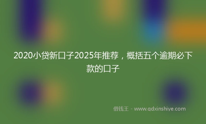 2020小贷新口子2025年推荐，概括五个逾期必下款的口子