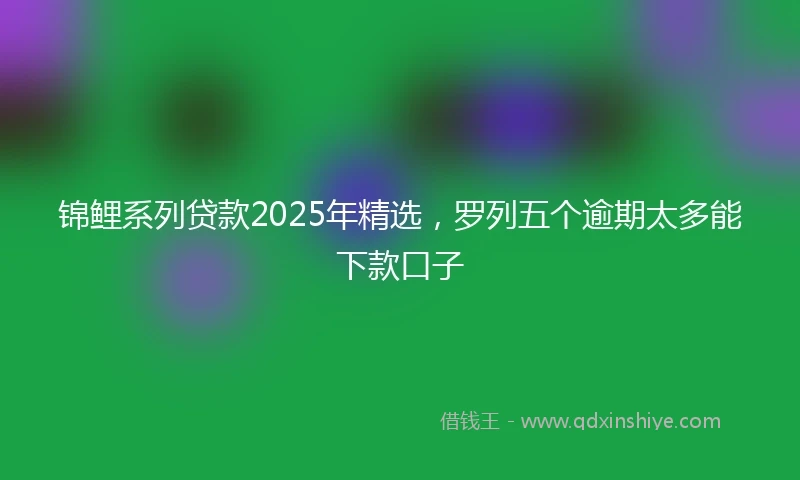 锦鲤系列贷款2025年精选，罗列五个逾期太多能下款口子
