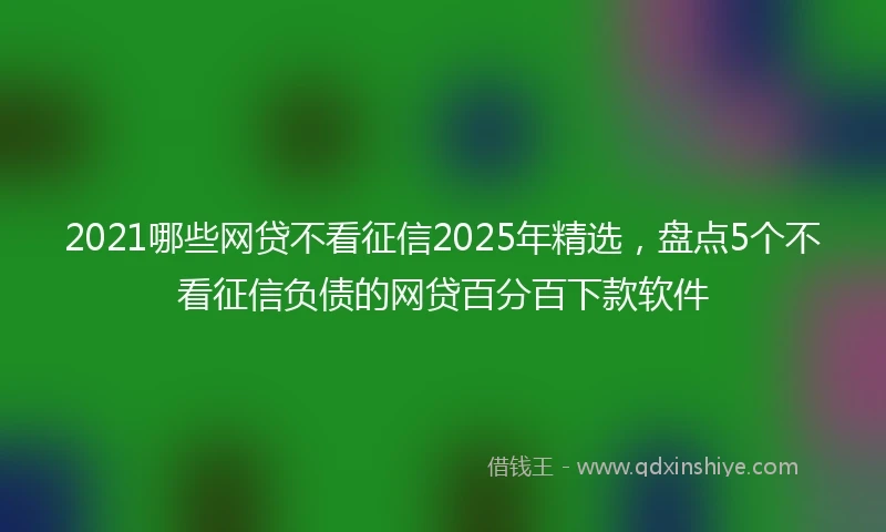 2021哪些网贷不看征信2025年精选，盘点5个不看征信负债的网贷百分百下款软件