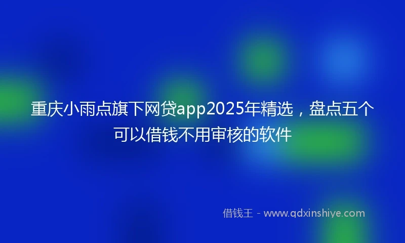 重庆小雨点旗下网贷app2025年精选，盘点五个可以借钱不用审核的软件