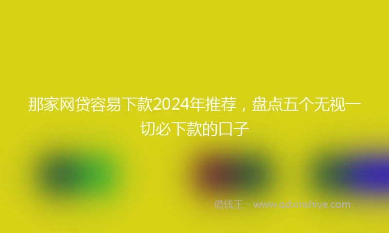 那家网贷容易下款2024年推荐，盘点五个无视一切必下款的口子