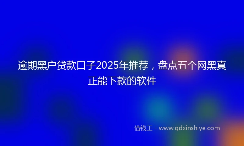 逾期黑户贷款口子2025年推荐，盘点五个网黑真正能下款的软件