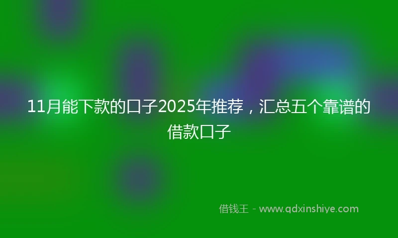 11月能下款的口子2025年推荐，汇总五个靠谱的借款口子