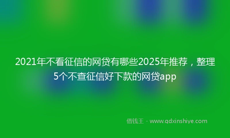 2021年不看征信的网贷有哪些2025年推荐，整理5个不查征信好下款的网贷app