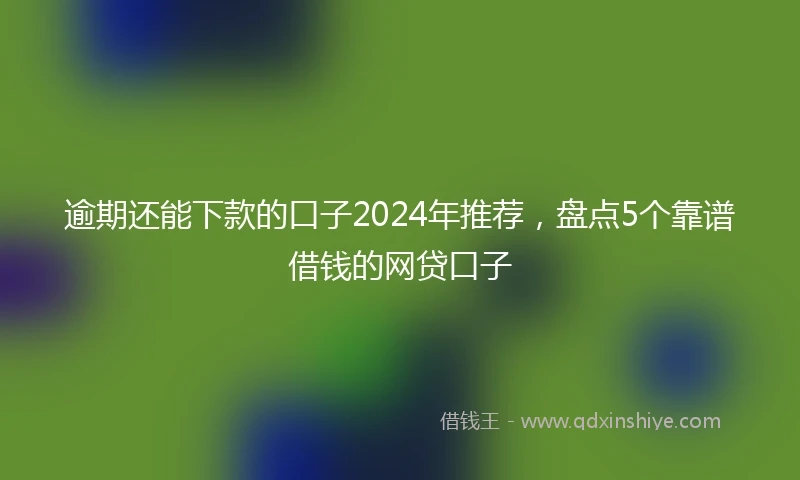 逾期还能下款的口子2024年推荐，盘点5个靠谱借钱的网贷口子