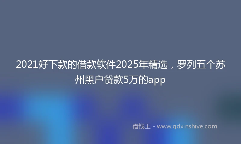 2021好下款的借款软件2025年精选，罗列五个苏州黑户贷款5万的app