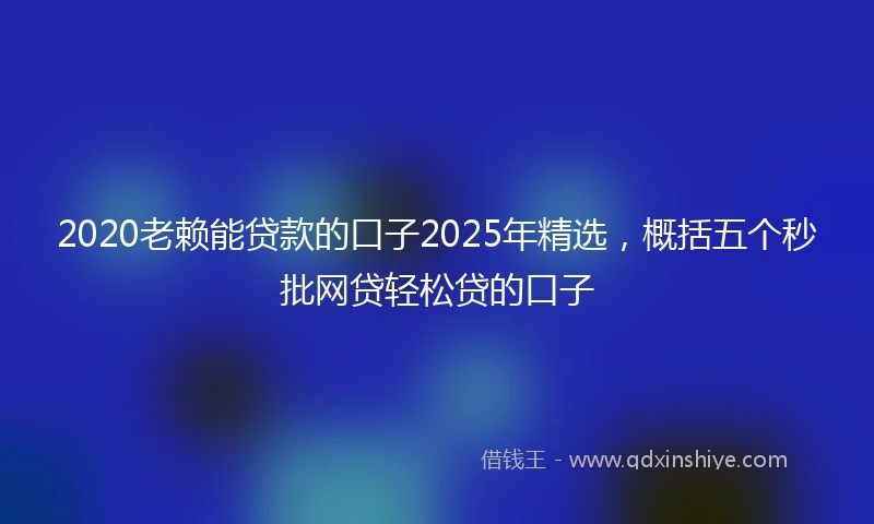 2020老赖能贷款的口子2025年精选，概括五个秒批网贷轻松贷的口子