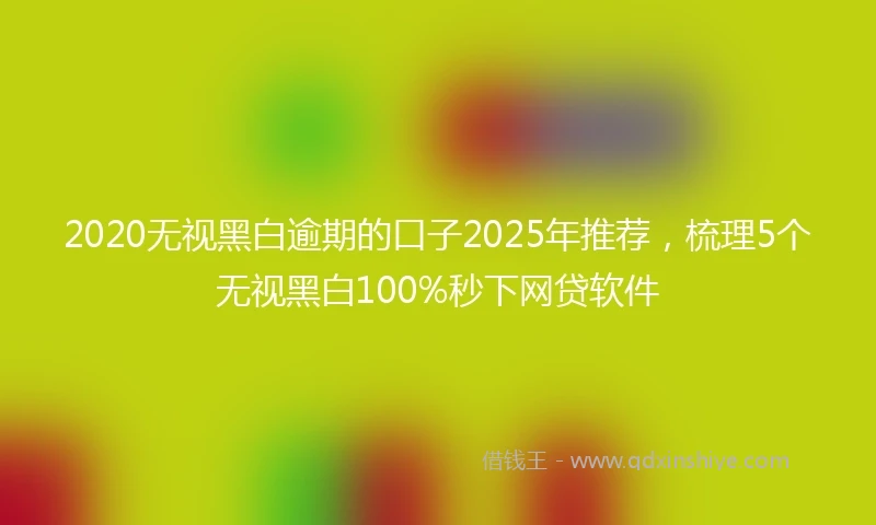 2020无视黑白逾期的口子2025年推荐，梳理5个无视黑白100%秒下网贷软件